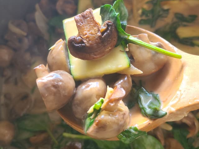 Mushroom & ZUCHINNI Scallopini w Mashed Potatoes