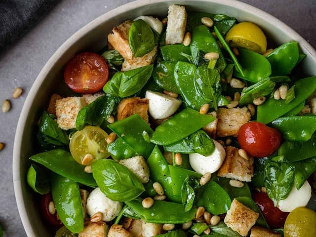 Baby Potato, Snow Pea & Torn Mozzarella Salad