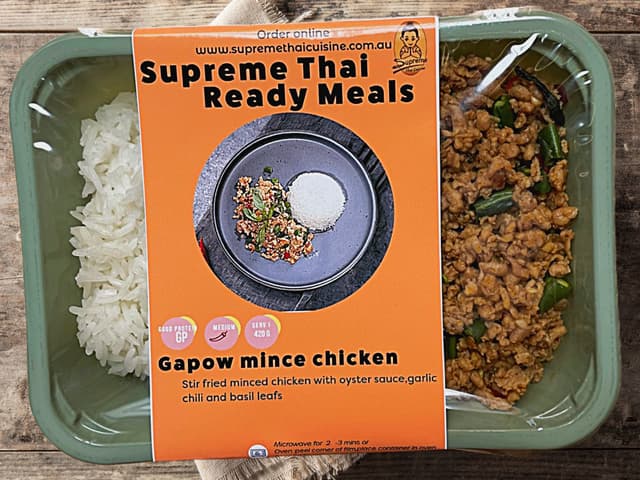 Gapow Mince Chicken on Rice