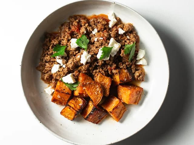 Harissa Beef with Sweet Potatoes