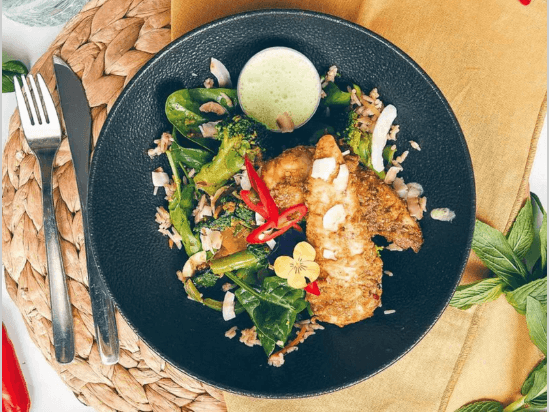 Lemongrass Chicken, Turmeric Greens