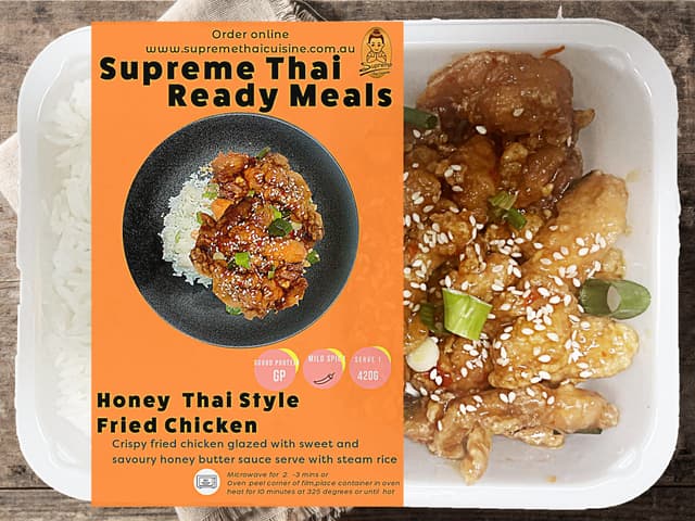 Honey Thai Style Fried Chicken on Rice