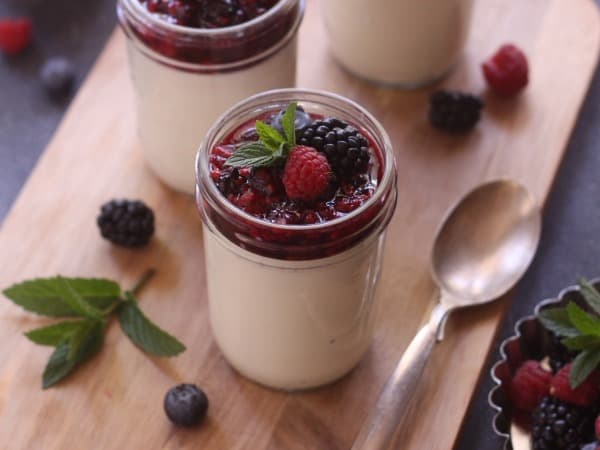 Creamy Custard with Mixed Berry & Vanilla Bean Compote
