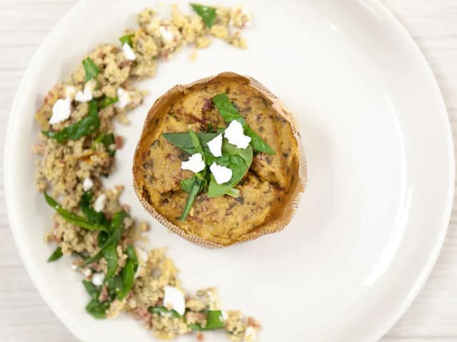 Low Carb Bacon, Spinach & Fetta Protein Muffin