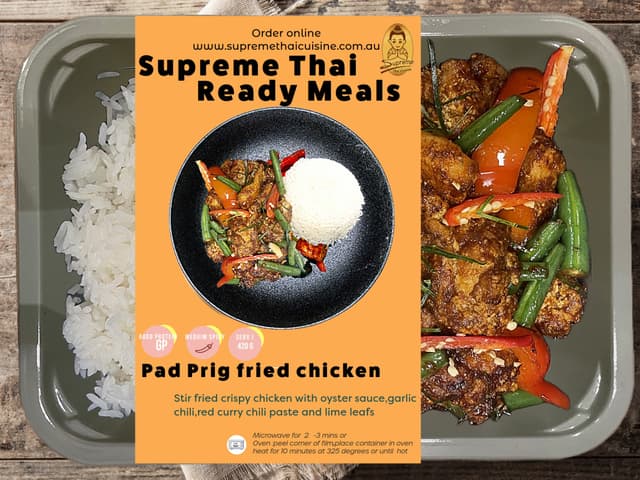 Pad Prig Fried Chicken on Rice